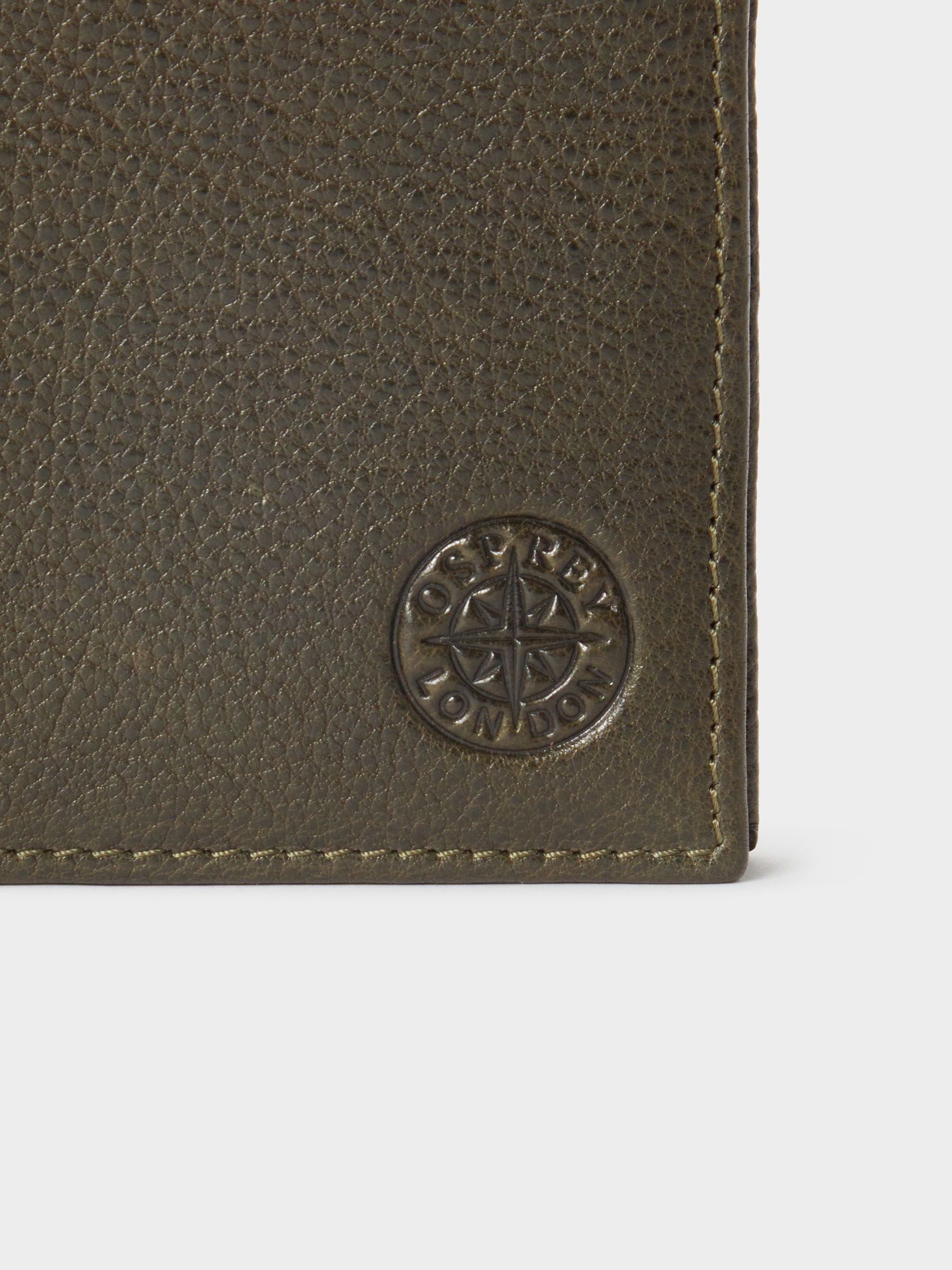Groen - Osprey London - The Compass zwarte leren pasjeshouder