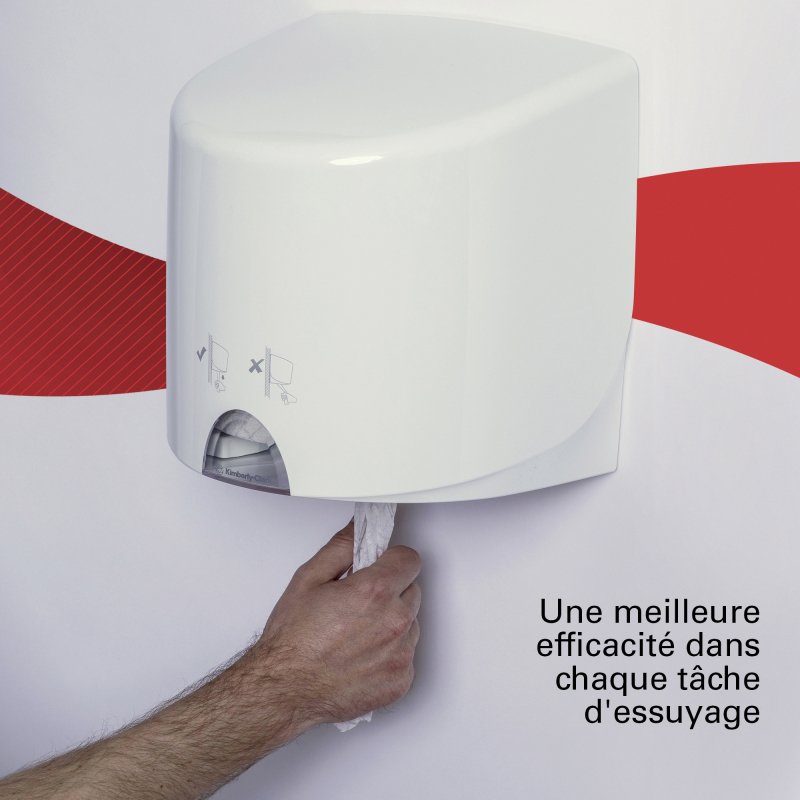 Bobine WypAll essuyage industriel L10 7406 190 m blanche - Colis de 6