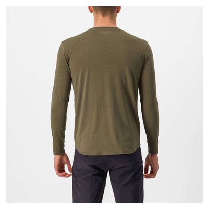 Maillot Manches Longues Castelli Unlimited Merino kaki/jaune