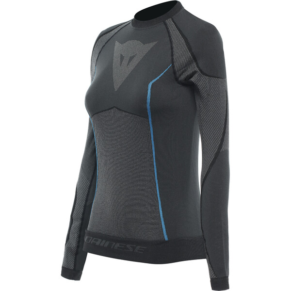 Dainese - T-shirt Femme Thermique Dry LS Lady Noir / Bleu