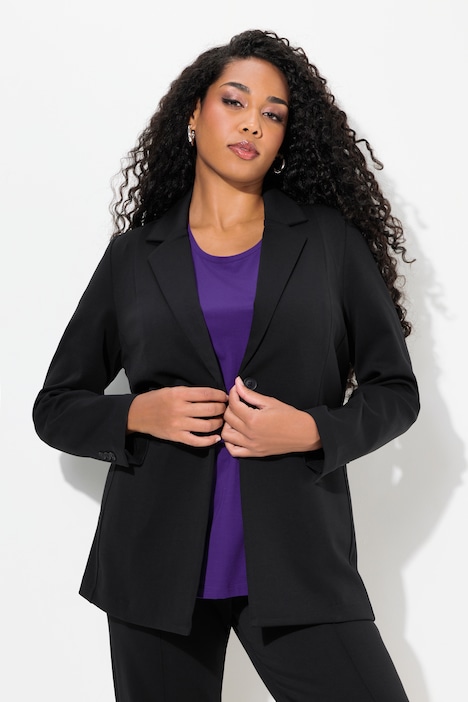 Blazer, Punto di Roma, A-Linie, Reverskragen, Stretch