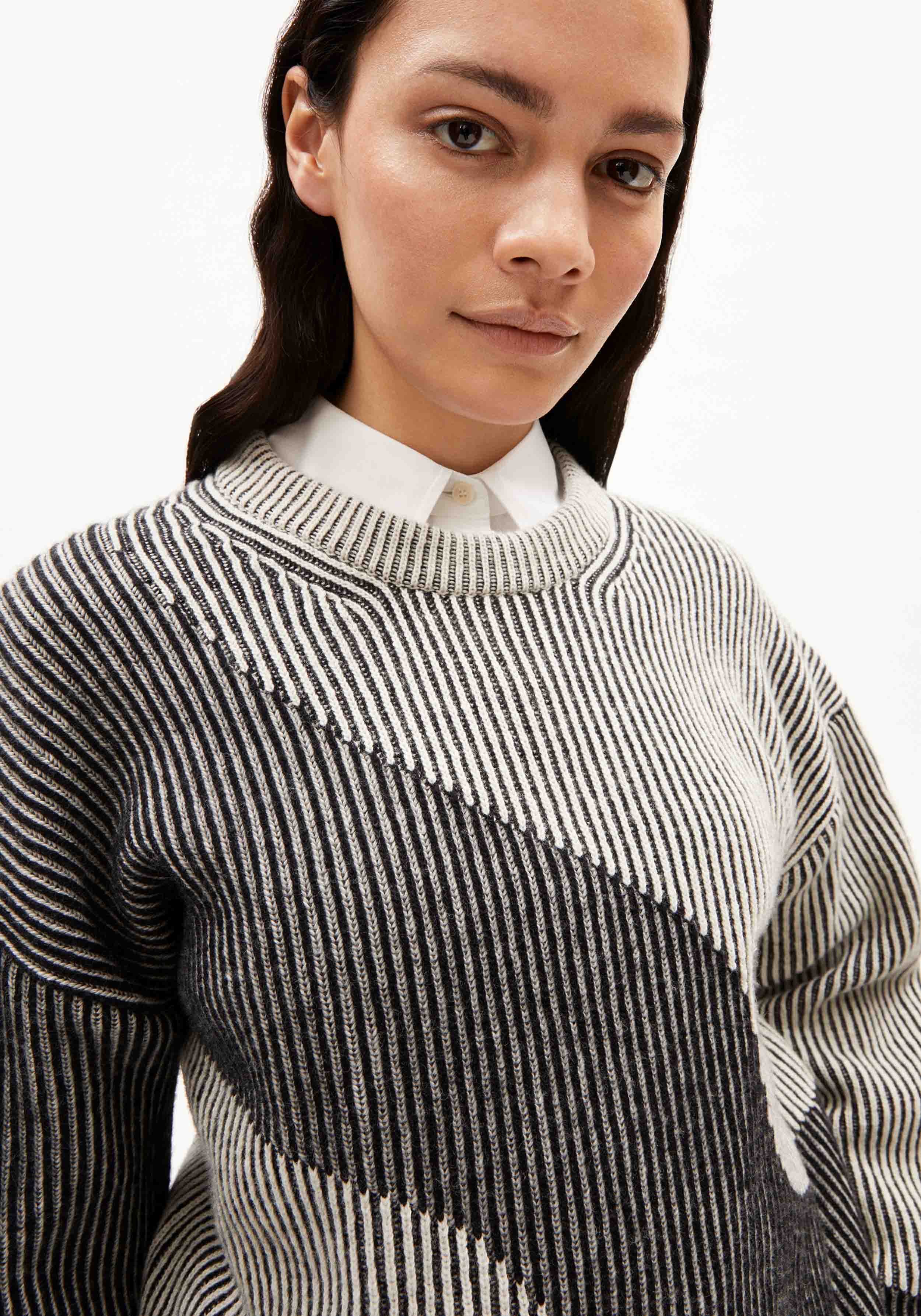 Armedangels Strickpullover Mayraa Vanise Black-Off White