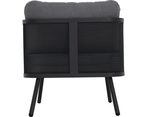 Garden Place 4-zits loungeset bestaande uit: 2 tafels, 2 fauteuils, bank, metaalgrijs