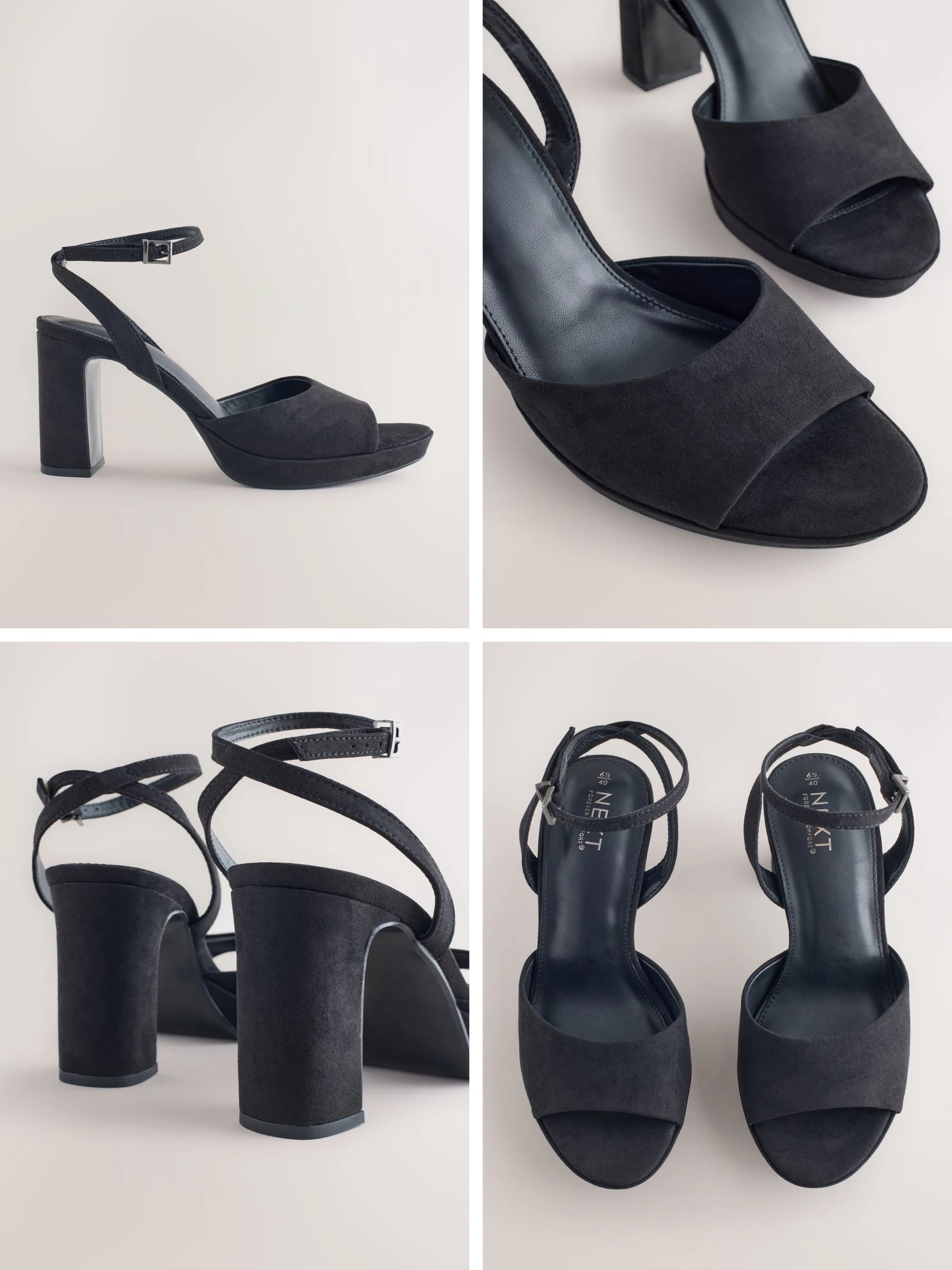 Zwart - Forever Comfort® Round Toe Platform Heeled Sandals