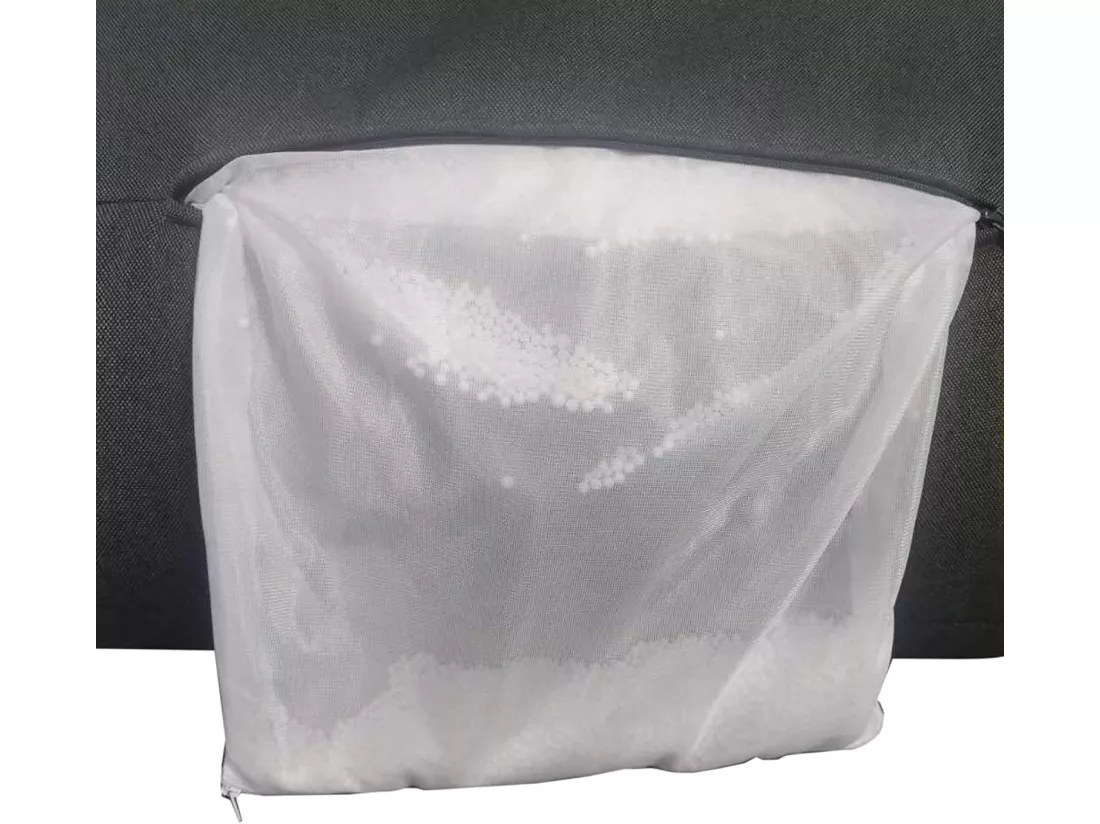 Housse Pouf Fauteuil Vide Gris Polyester Zip 50x110x130