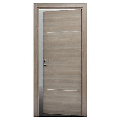 Bloc-porte Geom Triaconta écru H.204 x l.83 cm, poussant gauche