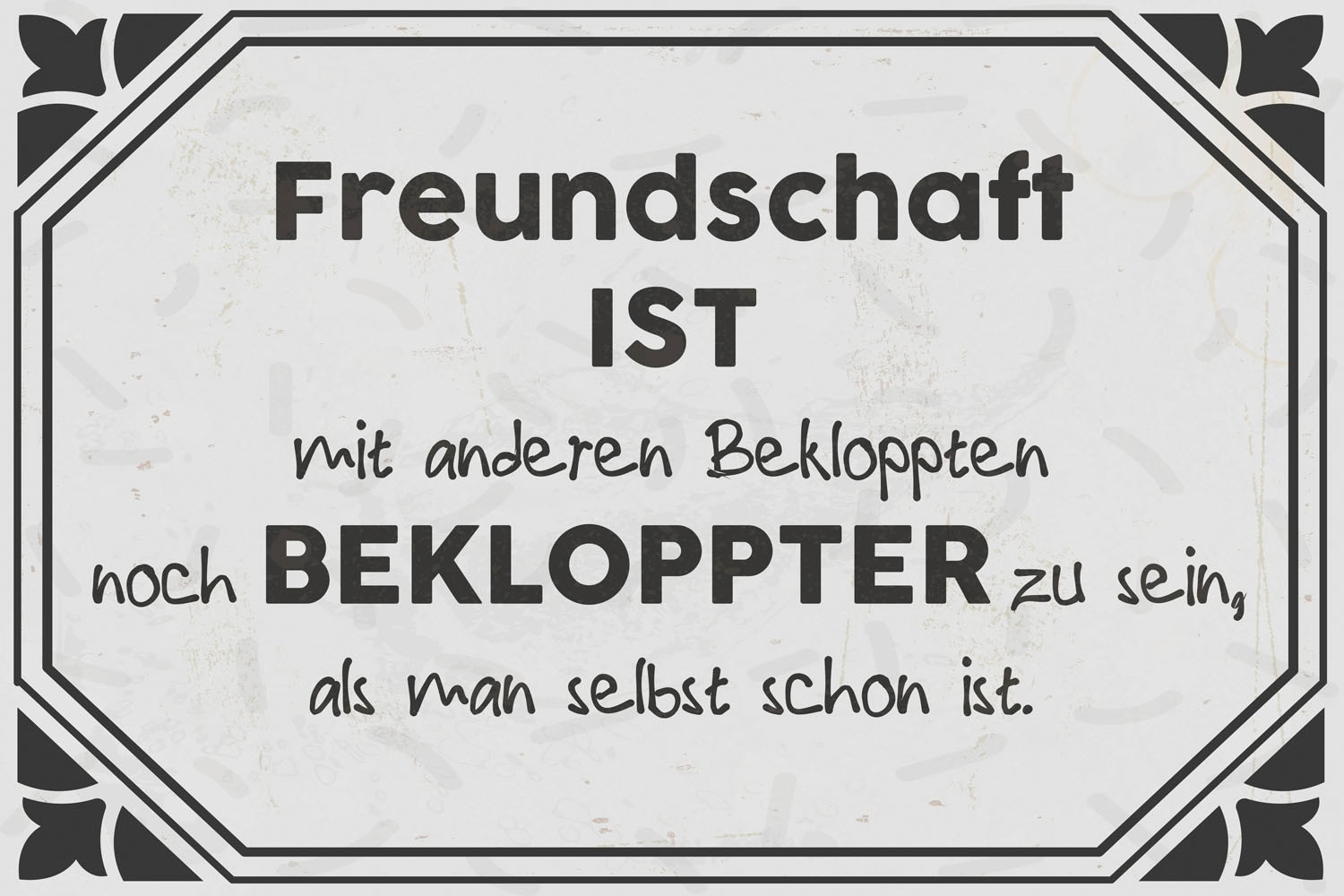 queence Metallbild »Freundschaft« Schriftzug | Schriftzüge 1 Stk. tlg. Stahlschilder