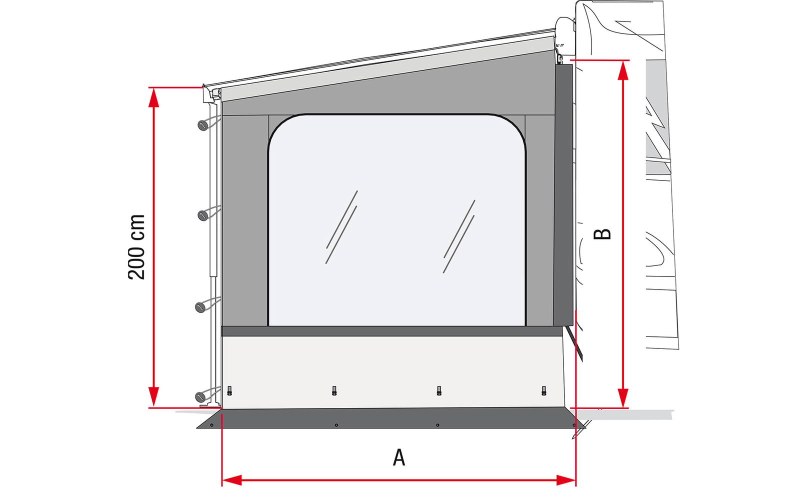 Fiamma Side W Pro Seitenwand mit großem Fenster für Fiamma F80L XL