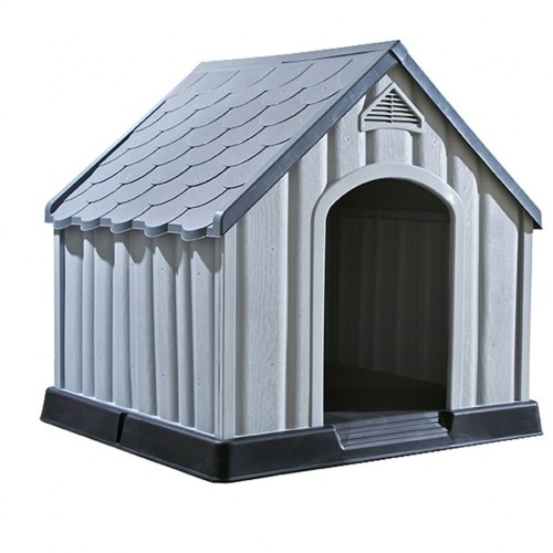 canil externo cinza vidaxl para cães