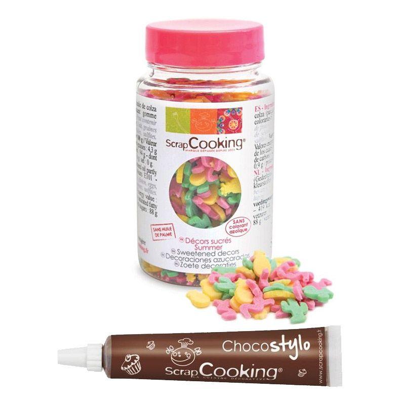 Décors sucrés Summer + Stylo chocolat Scrapcooking