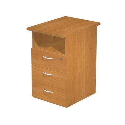Caisson hauteur bureau Trend - L43xP60xH72 cm - 3 tiroirs + 1 niche - imitation noyer clair