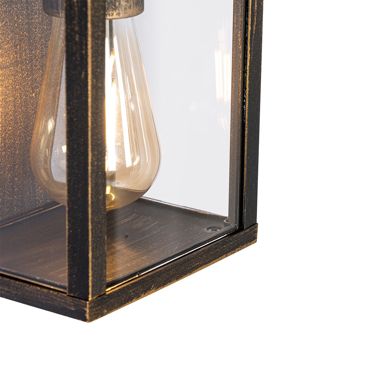 Vintage wandlamp antiek goud 38 cm 2-lichts IP44 - Charlois
