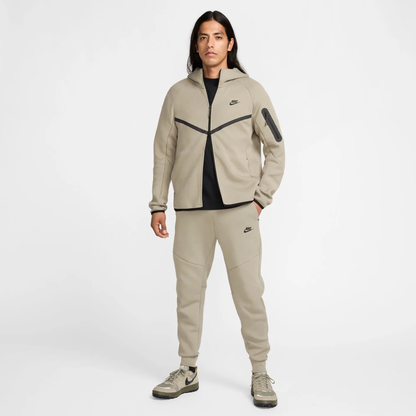 Nike Tech Fleece Sportswear Joggingbroek Grijsgroen Zwart