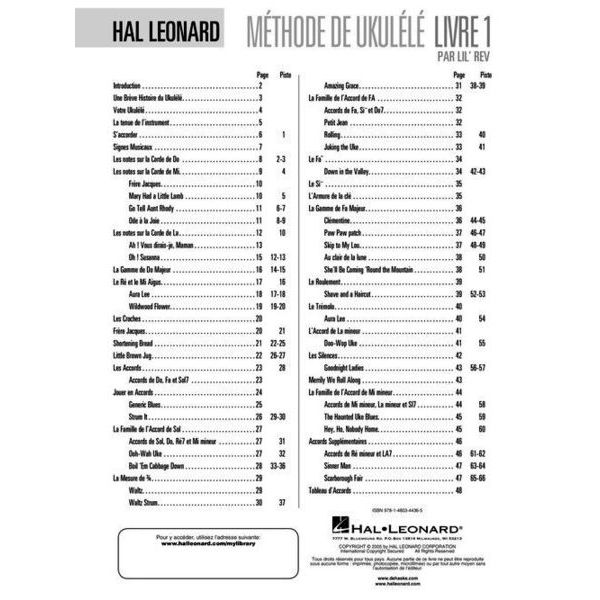 Hal Leonard Méthode de Ukulélé Vol.1