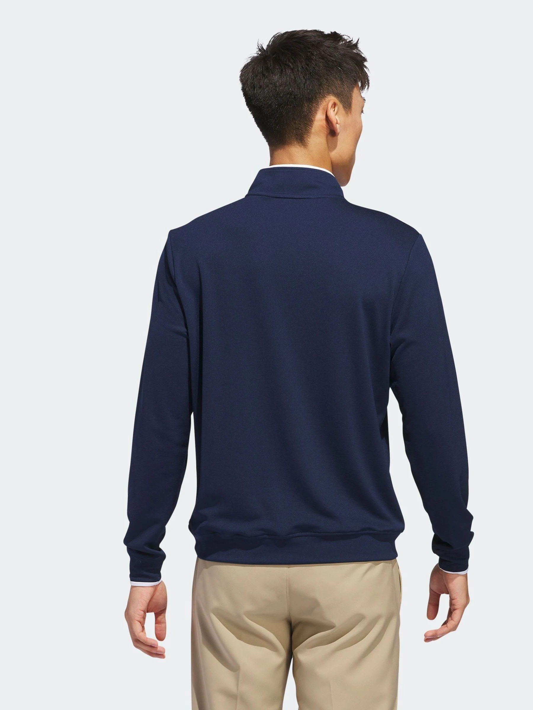 Marineblauw - adidas Golf, lichtgewicht top met kwartrits