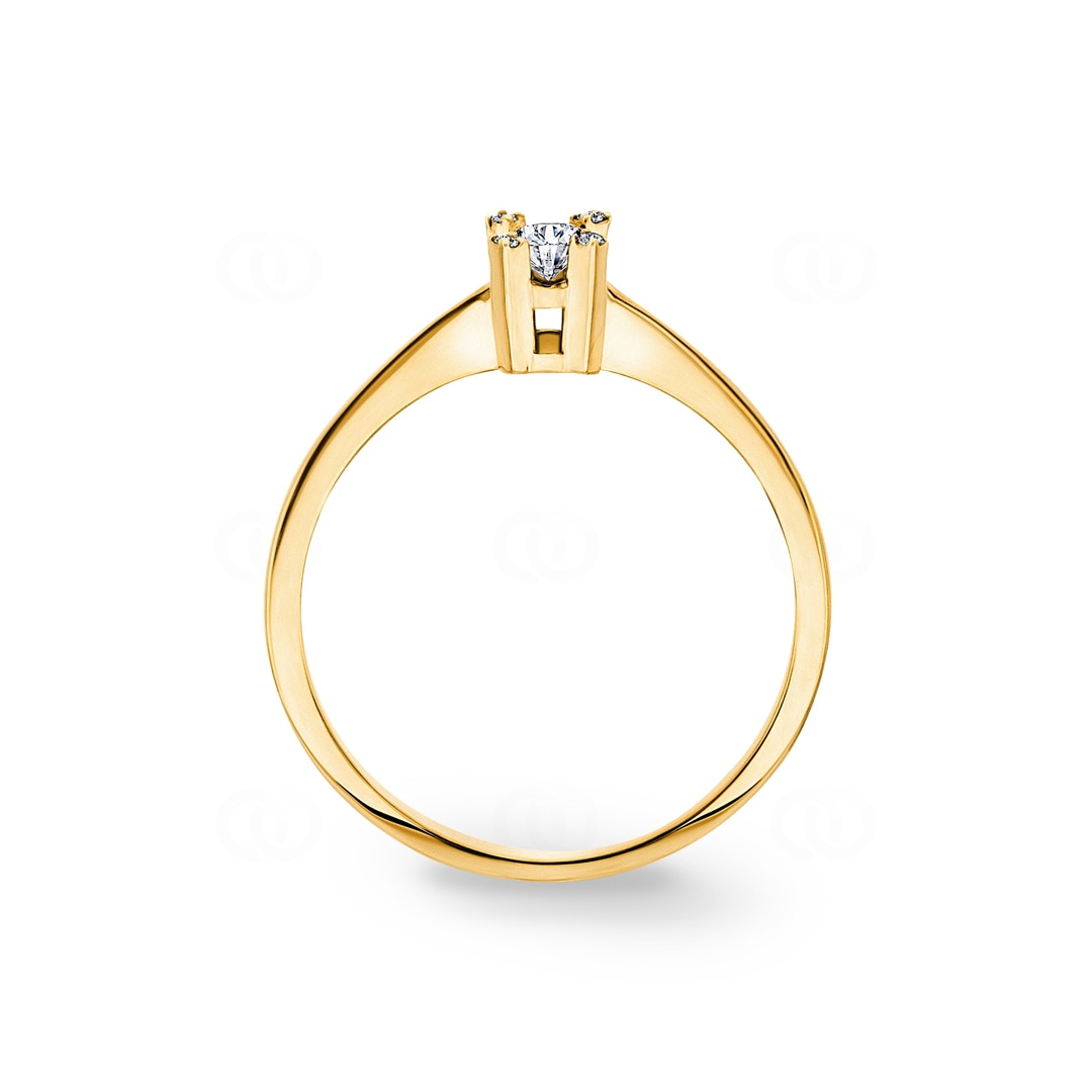 0.16 Karat Diamanten Verlobungsring 750/18 K Gelbgold