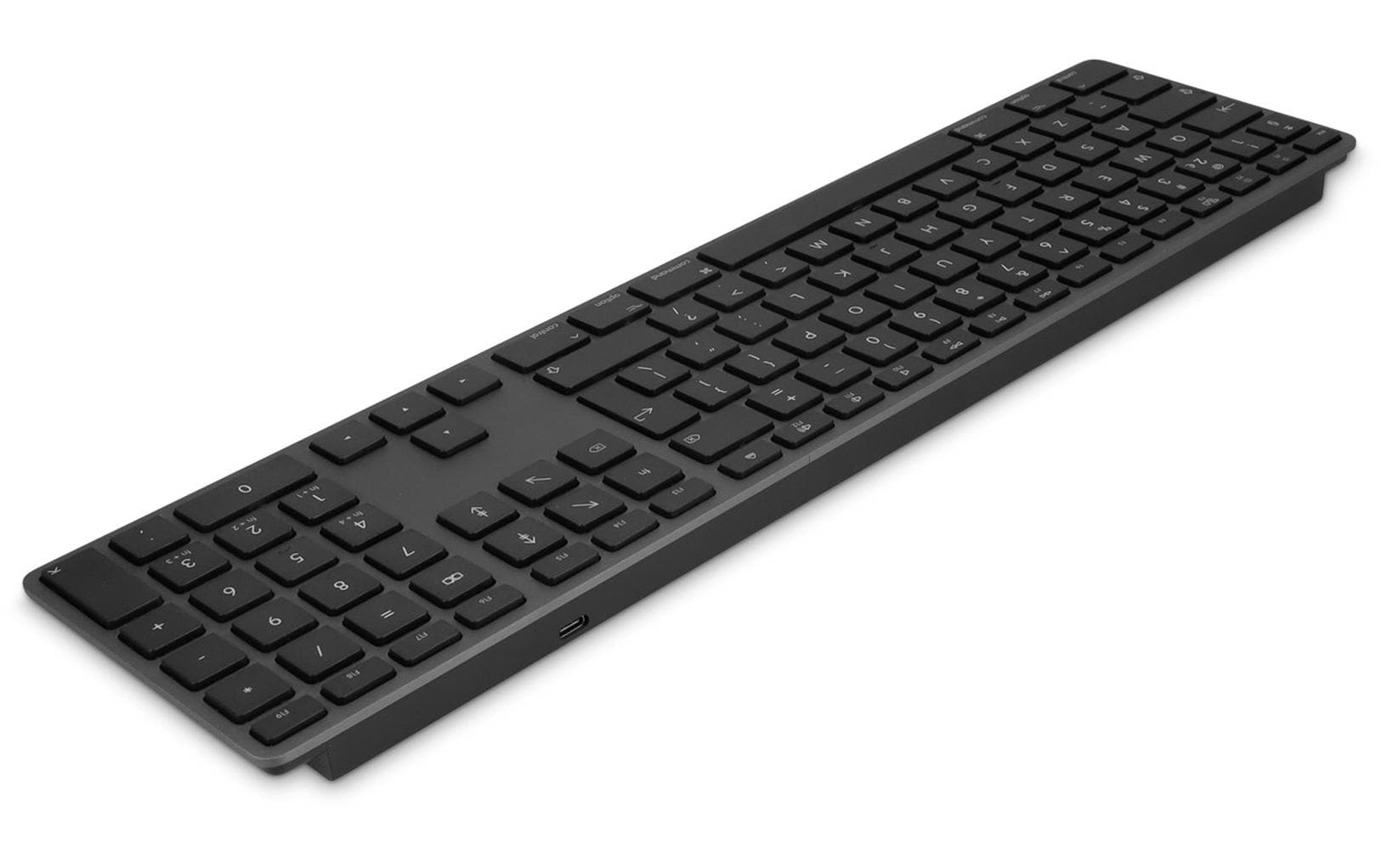 Tastatur WKB-1243 BT Grau, CH-Layout mit ZiffernblockElegante Tastatur mit Mehrfachkopplung und Aluminiumcover