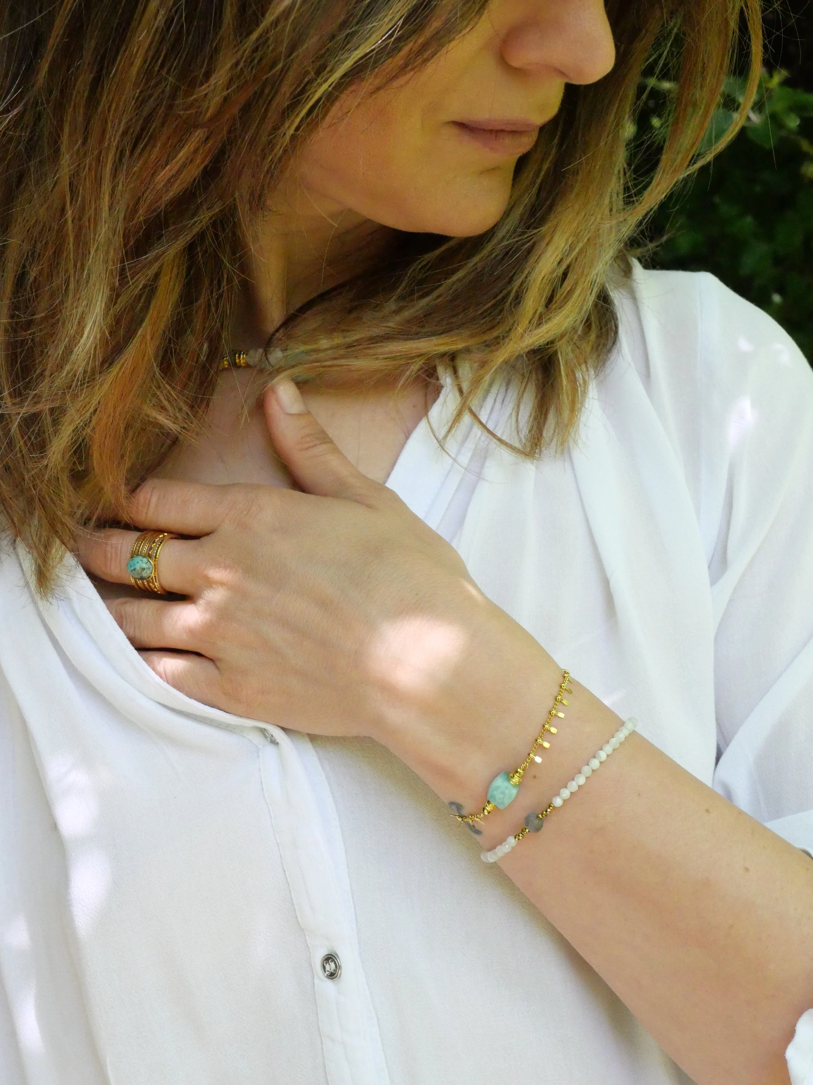 ETA - Bracelet pierre de lune | Blanc