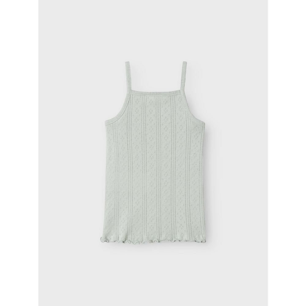 Køb Name It Aqua Gray Jsilke Slim Strop Top