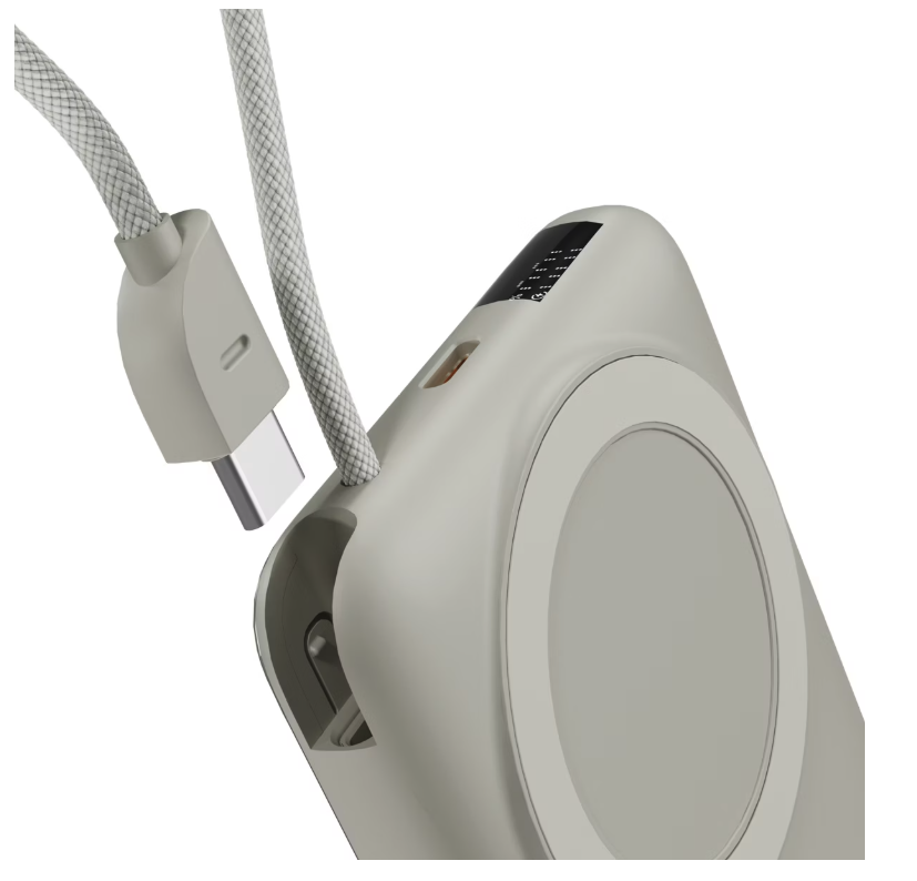 (22.5W) 10000mAh EM67 UltraPack Magnetische Qi2 MagSafe Mag  Powerbank USB C PD Ladegerät inkl. Ladekabel   Standfuss (9915101900048) - Beige