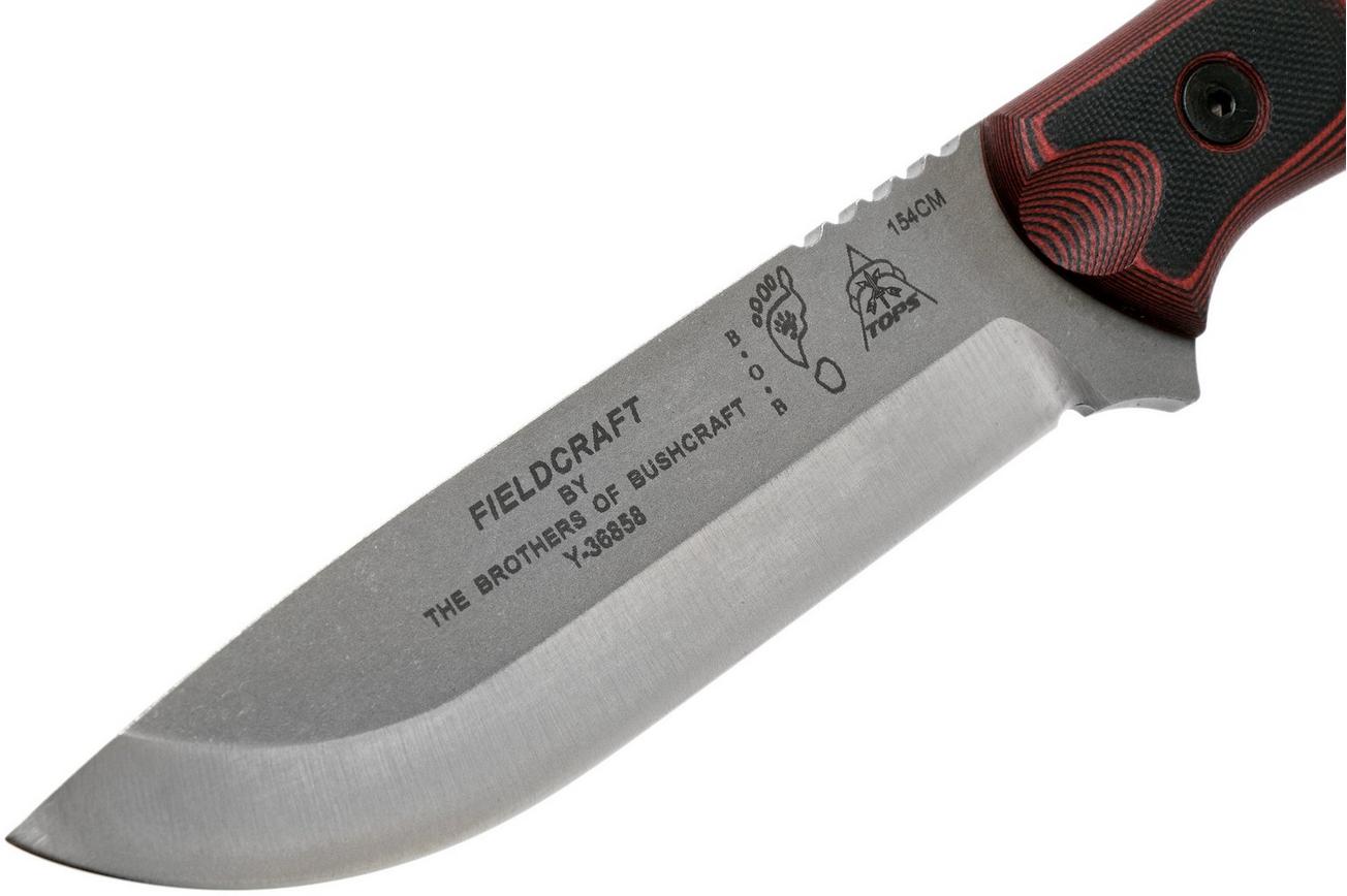 TOPS Knives B.O.B. Fieldcraft 154CM Red/Black G10 BROS-154-RB bushcraftmes