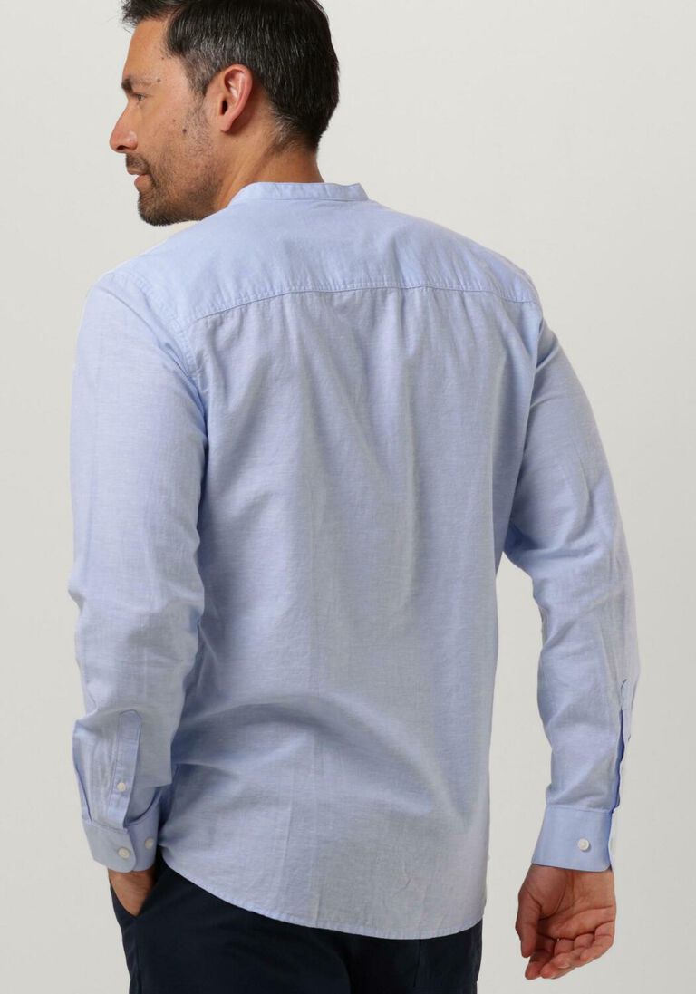 SELECTED HOMME blauwe selected homme casual overhemd slhslimnew-linen shirt ls band w