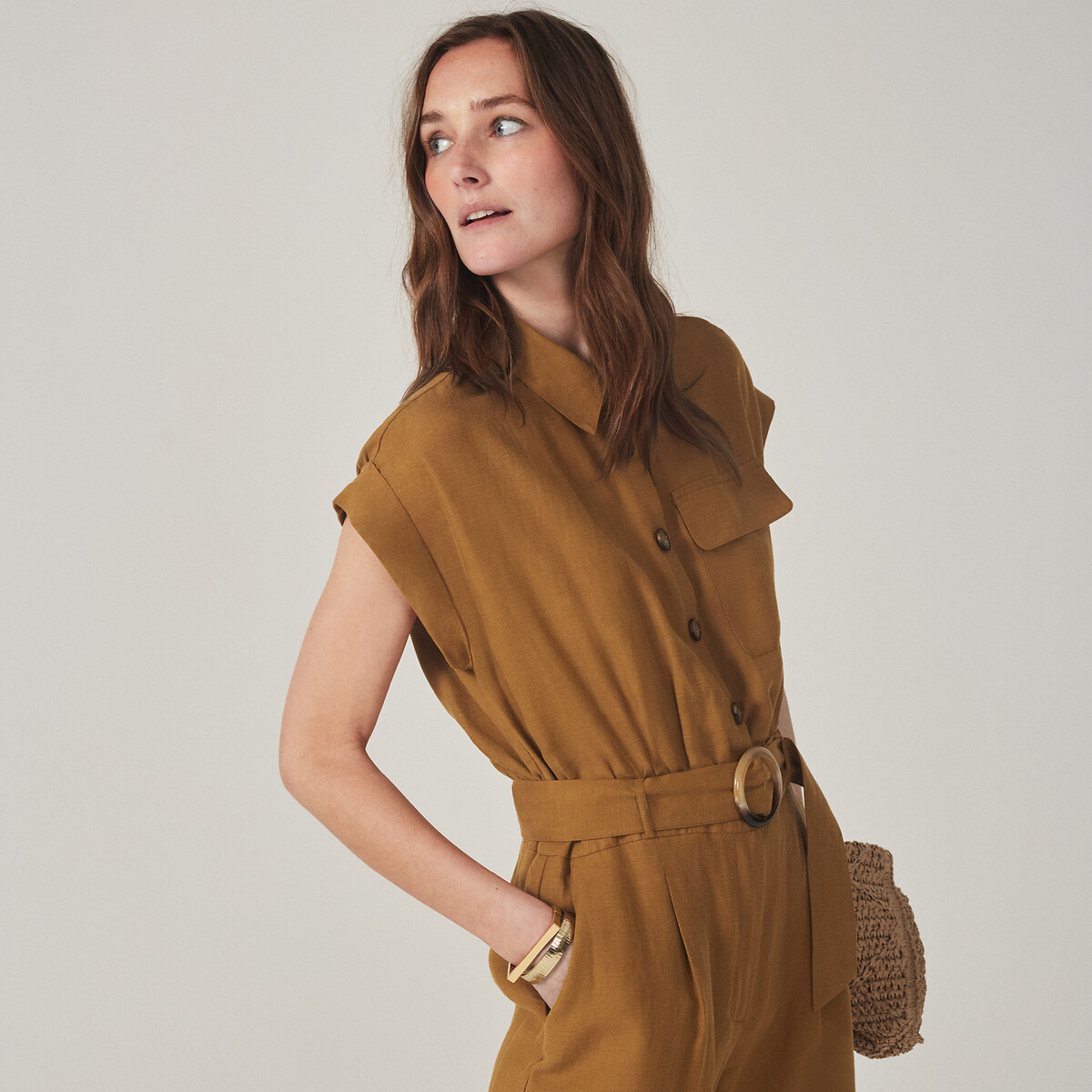 LA REDOUTE COLLECTIONS<br>Macacão em liocel/linho, assinatura ENEA