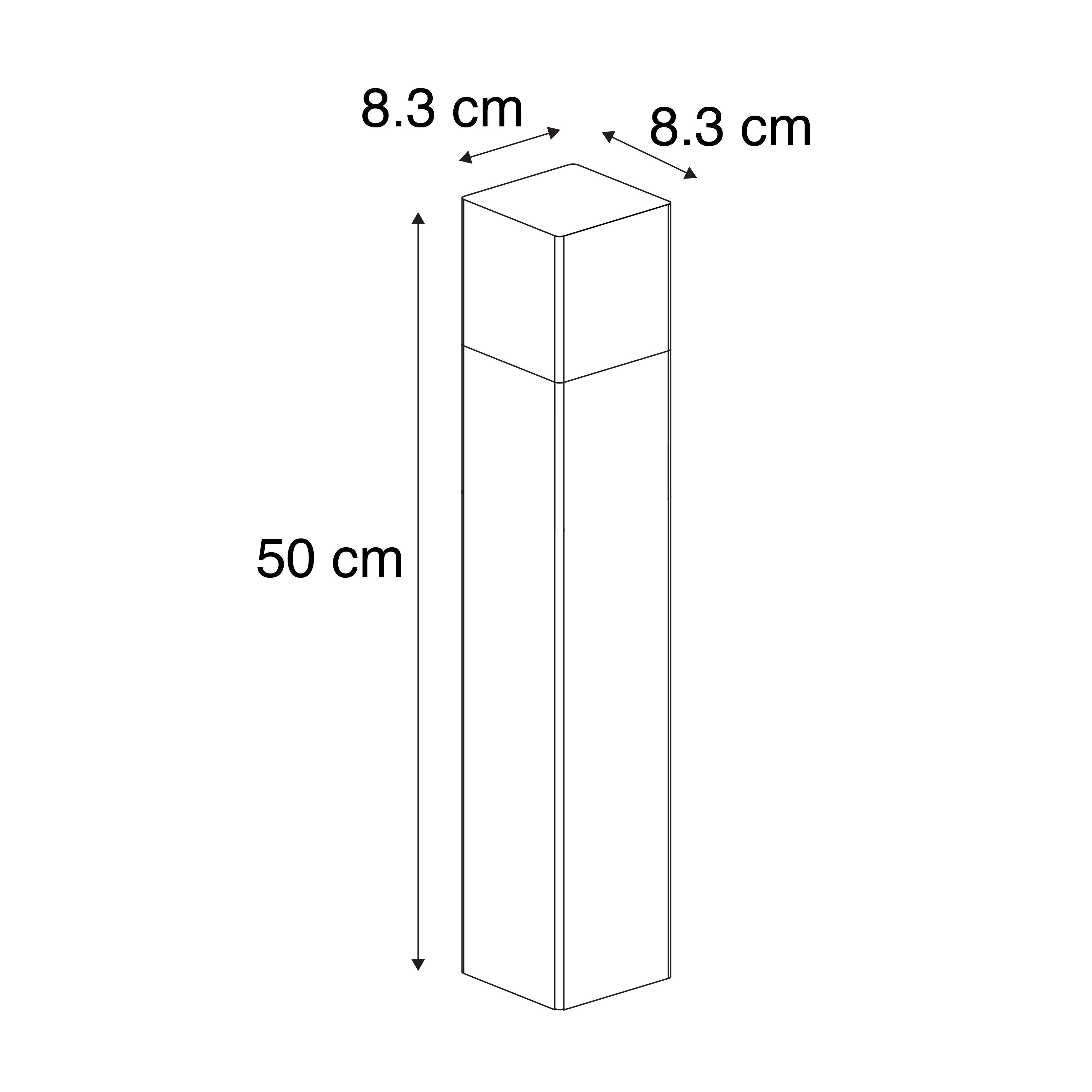 Staande buitenlamp zwart 50 cm IP44 met smoke glas - Denmark