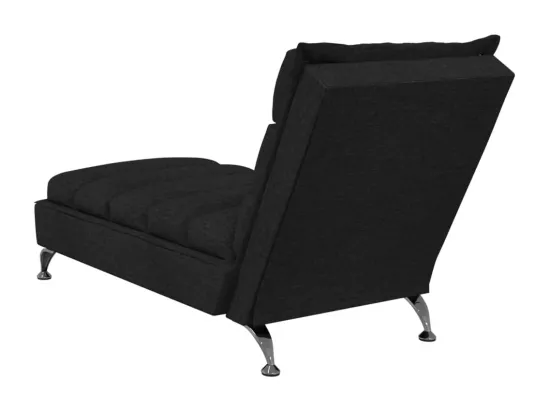 Chaise longue avec coussins noir tissu