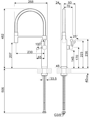 SMEG MDF50BL 50'S Style Robinet d'évier de Cuisine, Noir : Bricolage