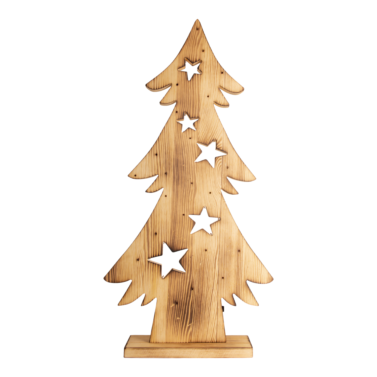 LED-Holztannenbaum - natur - 70 cm hoch