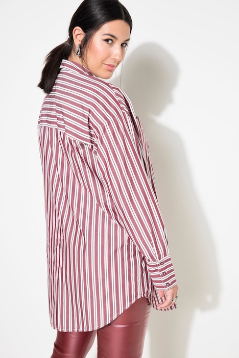 Hemdbluse, oversized, Streifen