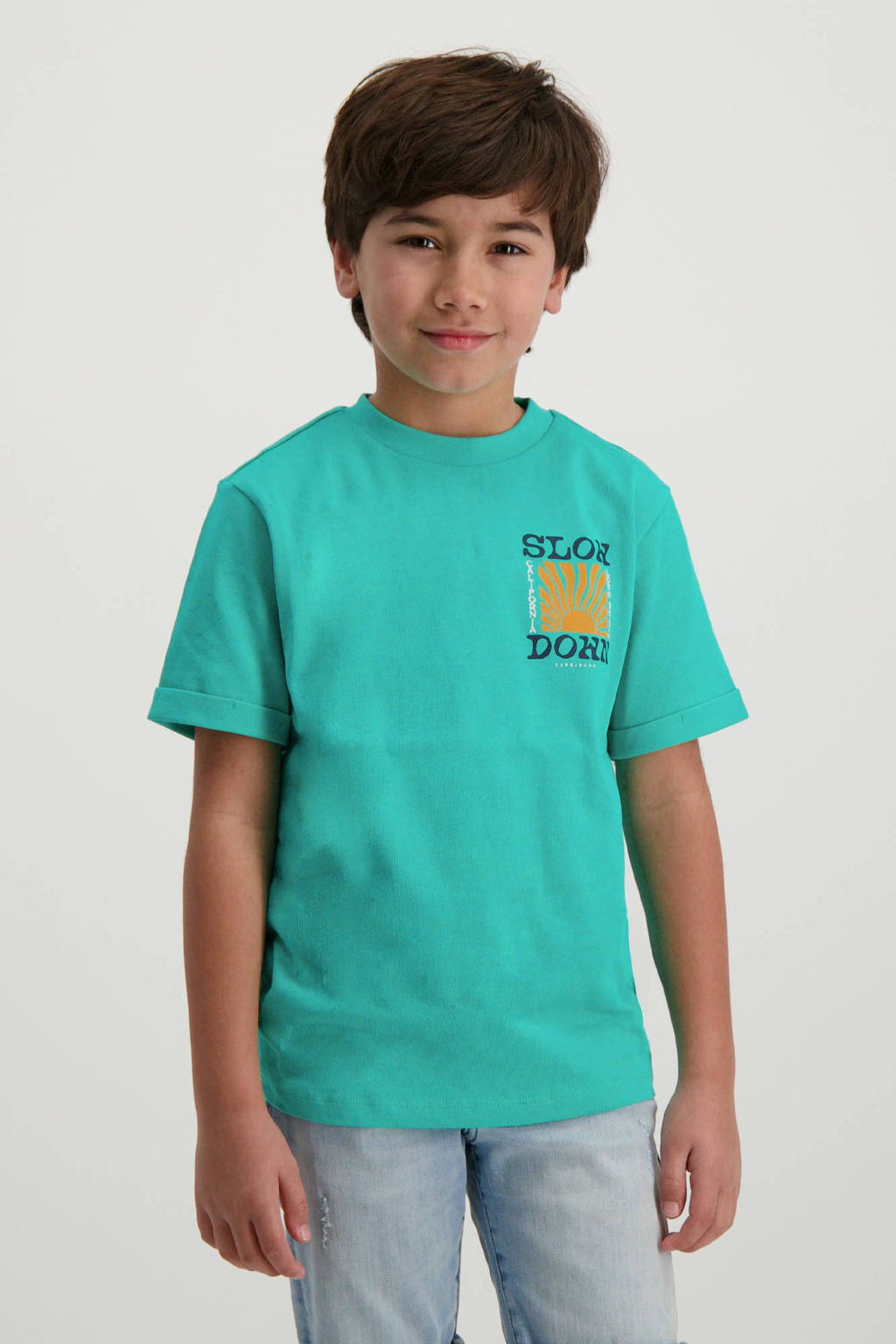 Cars T-shirt RADHEM met backprint fel mintgroen