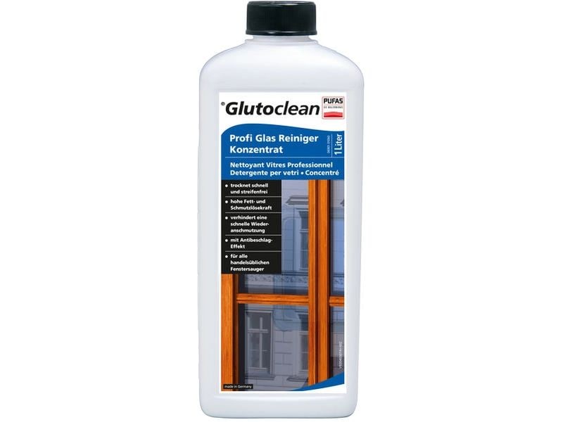Glutoclean Profi Glas Reiniger 1 l Hochwertiger, professioneller Glasreiniger für den privaten Gebrauch