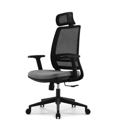 Fauteuil de bureau OPEN - accoudoirs réglables - appuie-tête réglable - gris