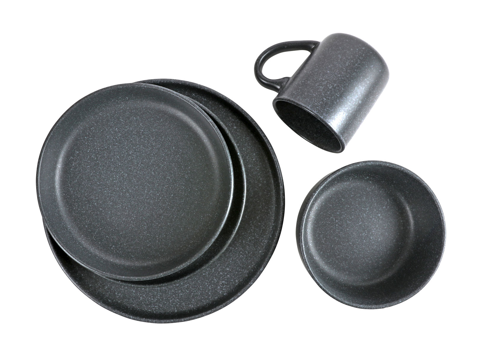 Nature Keramik-Schale 15cm 4er-Set Anthrazit