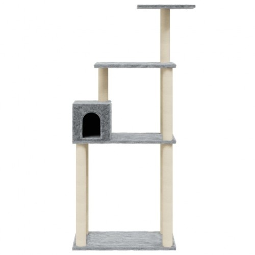 arranhador elevado Vidaxl cinza claro para gatos
