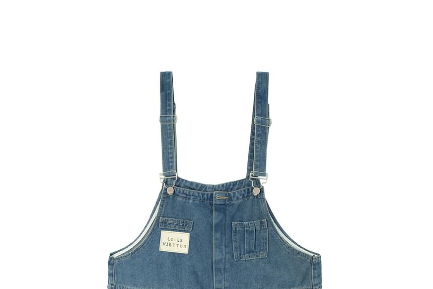 Ashteroid - Gewassen denim tuinbroek shorts
