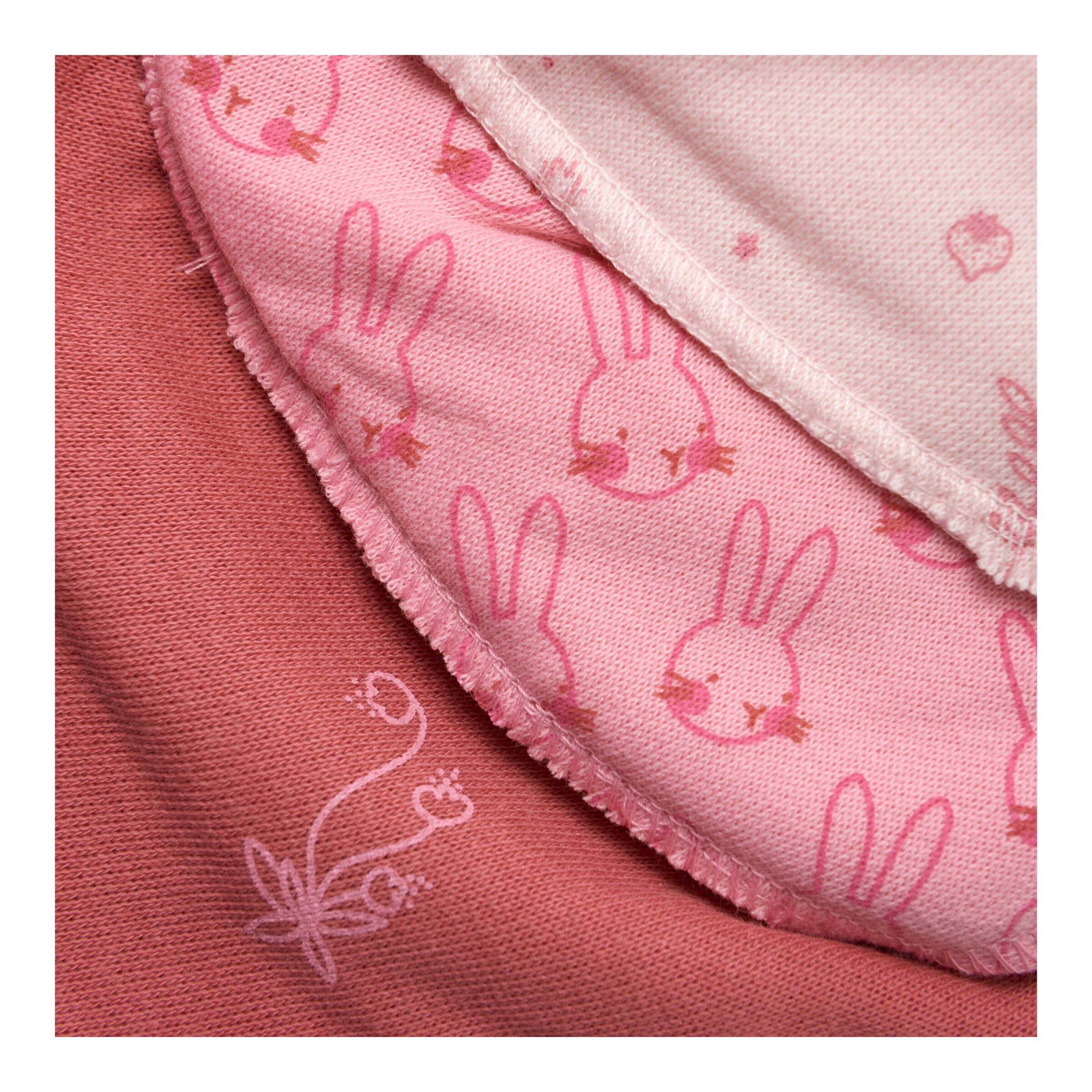 Pippi 3er-Pack Dreieckstücher Blumen Hasen rosa