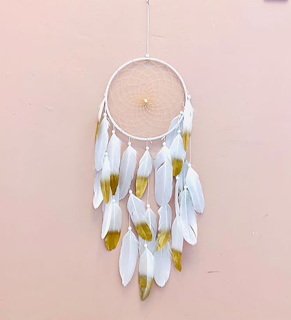 MillaVanilla Traumfänger - Aufhängung m. Feder - Weiß/Gold