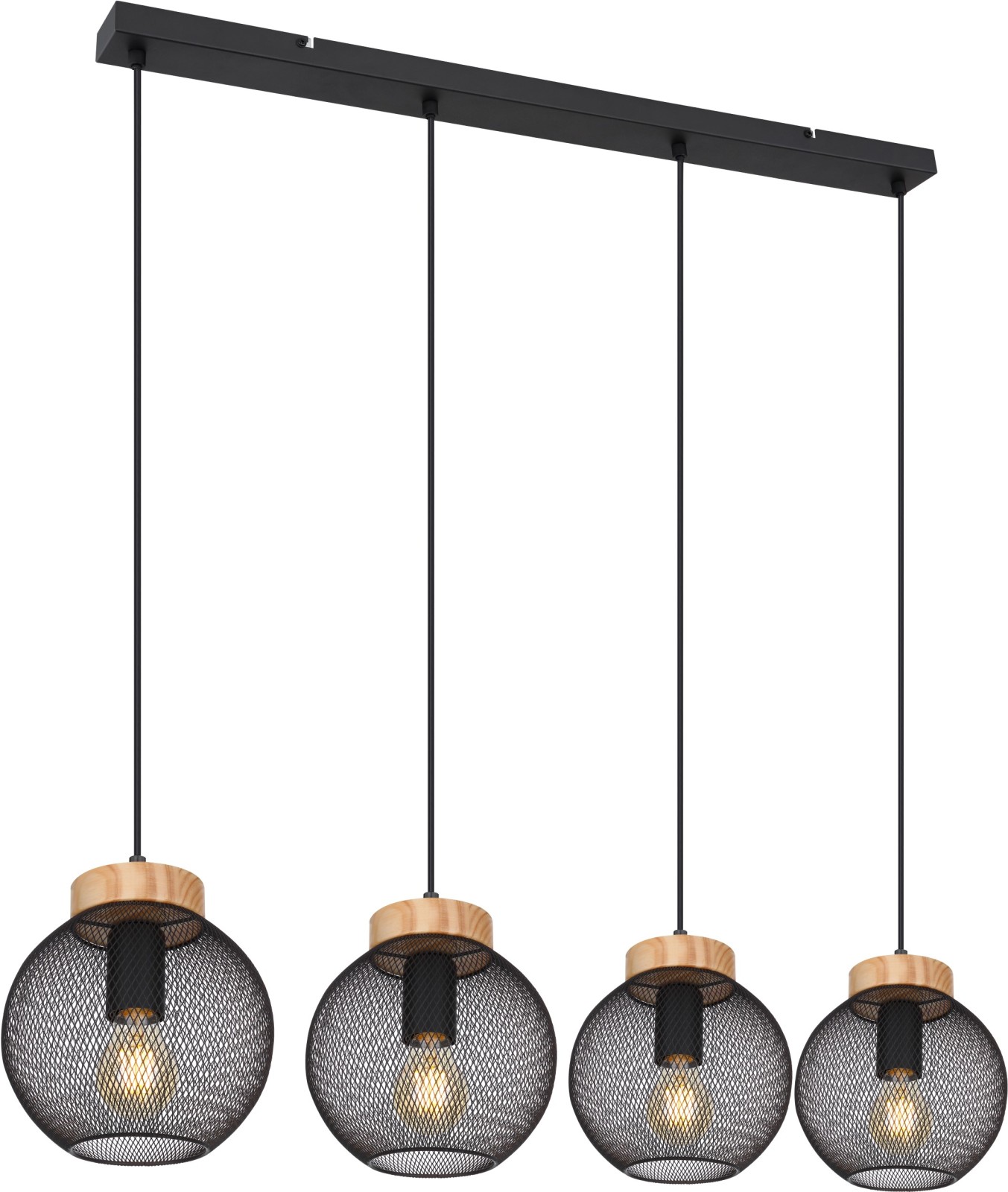 Hängeleuchte - schwarz matt - 120 cm hoch