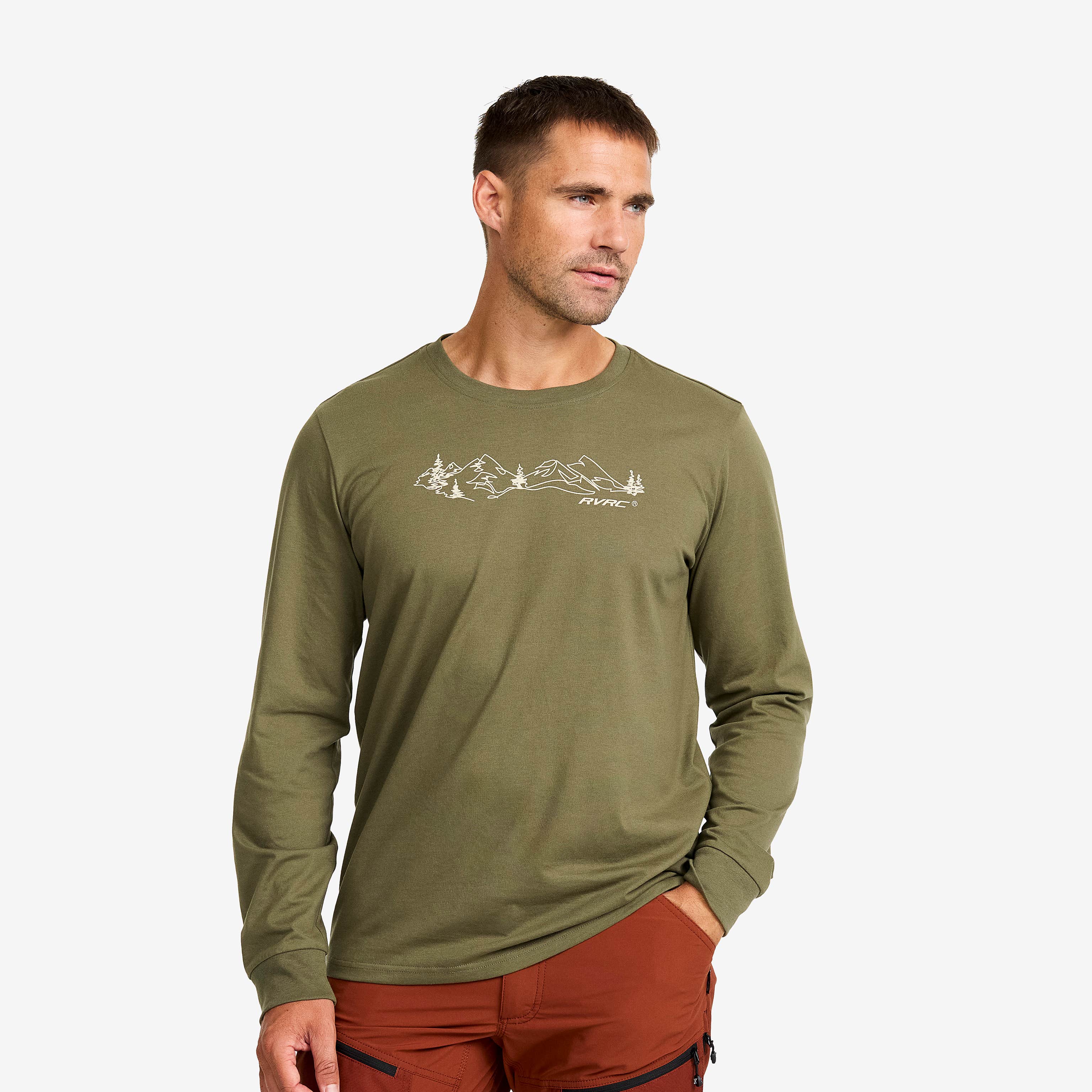 Easy Graphic Landscape Lines Long-sleeved T-shirt Herre Kalamata