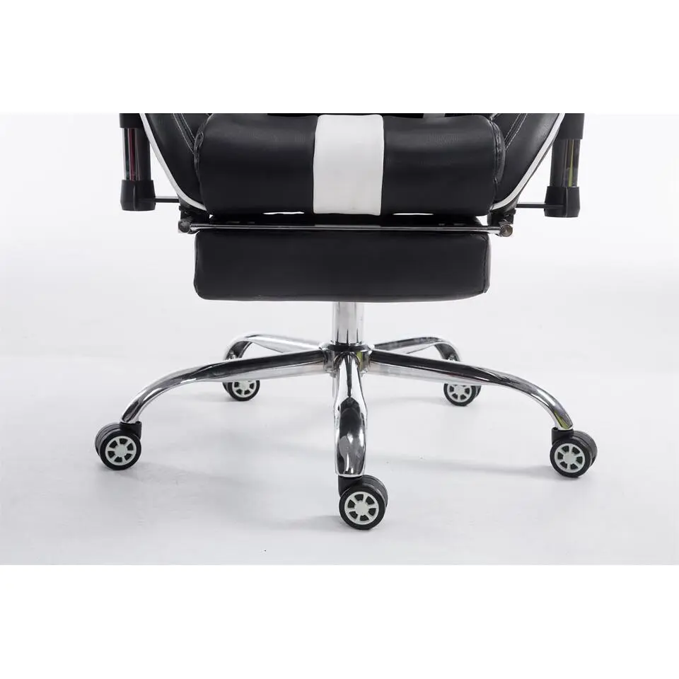 CLP Bureaustoel Limit zwart Frame - Kunstleer - zwart/wit