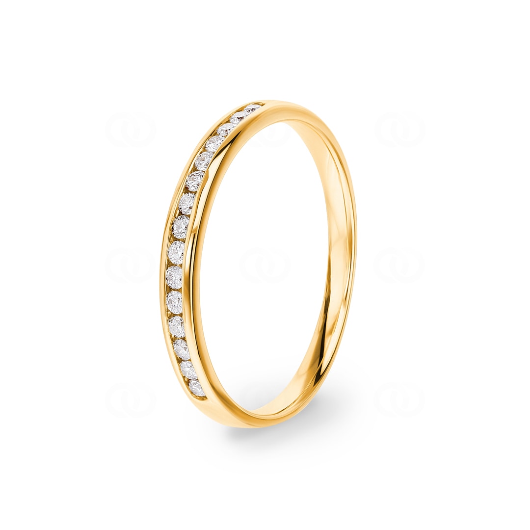 Mémoire-Ring 750/18 K Gelbgold mit Diamanten 0.17 ct H/si