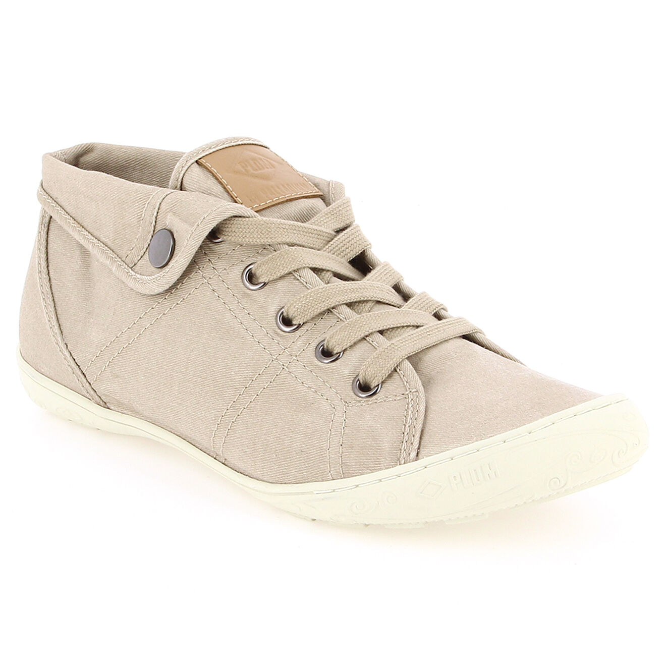 Palladium Baskets montantes en Toile Gaetane sergée sable