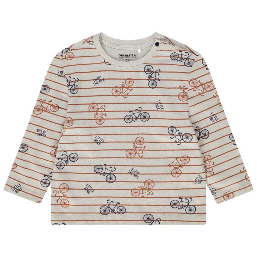 T-shirt manches longues en jersey imprimé fantaisie pour bébé garçon - Ecru