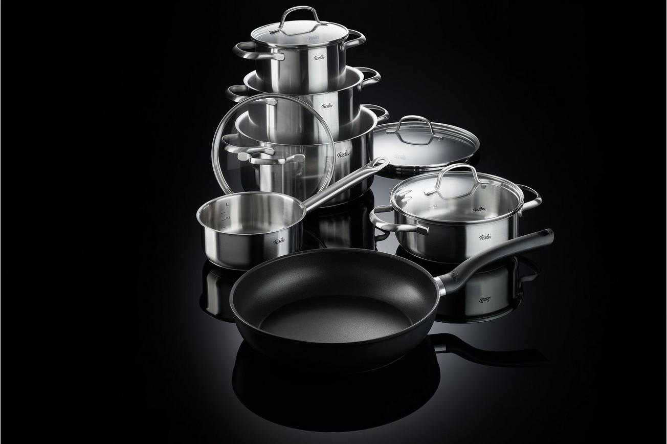 Fissler San Francisco 040-113-05-000-0 5-delige pannenset   Fissler Cenit 045-300-28-100 koekenpan 28 cm