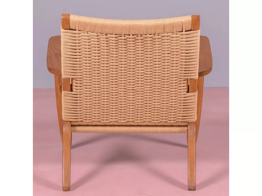 Fauteuil Nordic avec accoudoirs en bois de noyer - Liam - Noyer