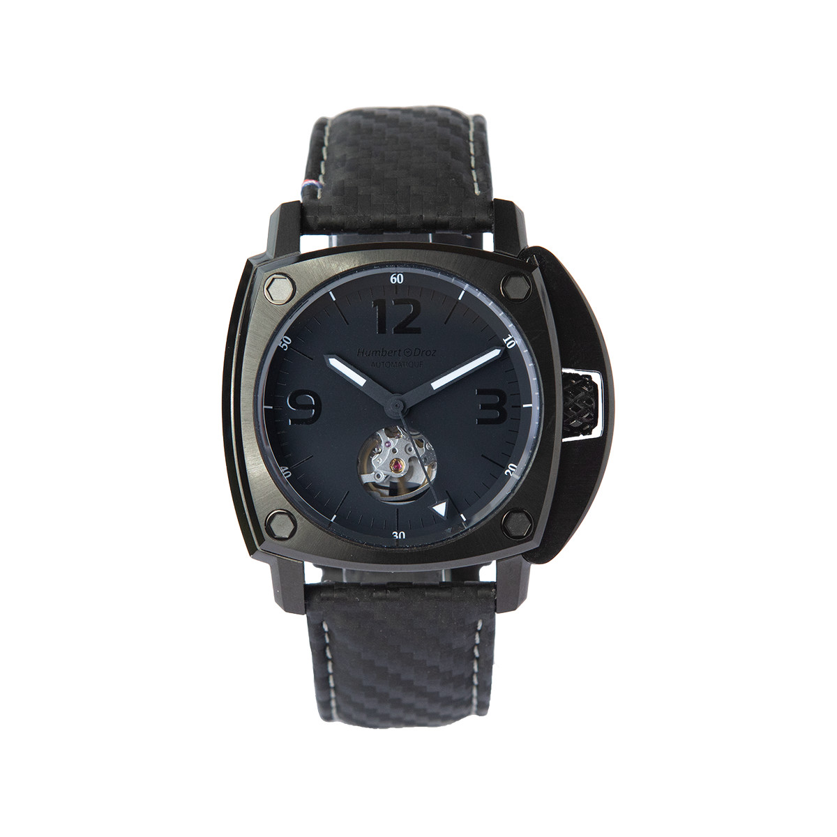 Montre HUMBERT-DROZ hd10 homme automatique, bracelet cuir noir