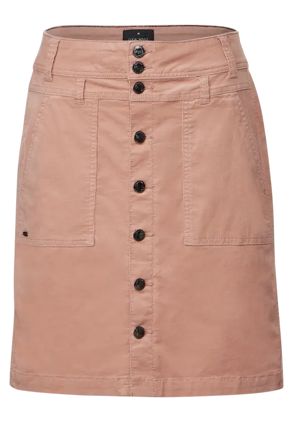 Cordrock mit Knopfleiste - dull legend rose